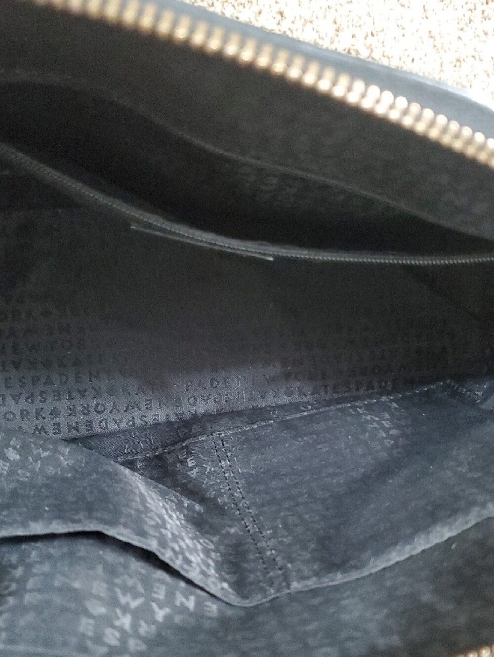 kate spade black leather satchel with gold-tone logo - Picture 7 of 16